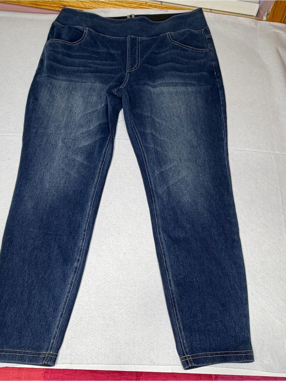 NWT HALARA Play It My Way Pull On Denim Jeans Dark Wash Stretch Straight Leg